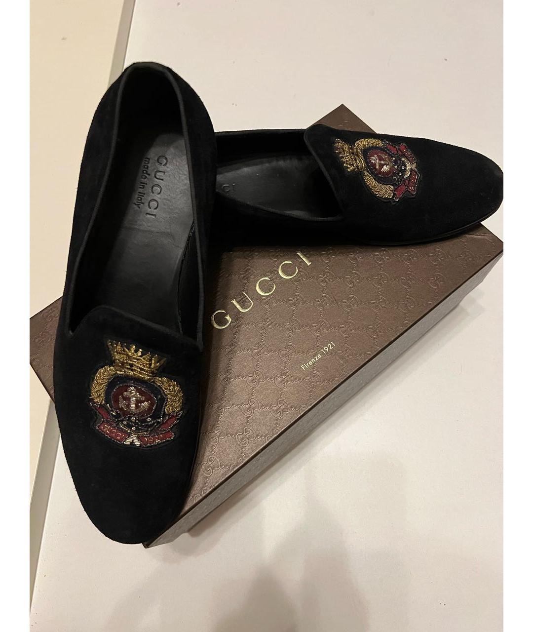 GUCCI Черные замшевые лоферы, фото 2