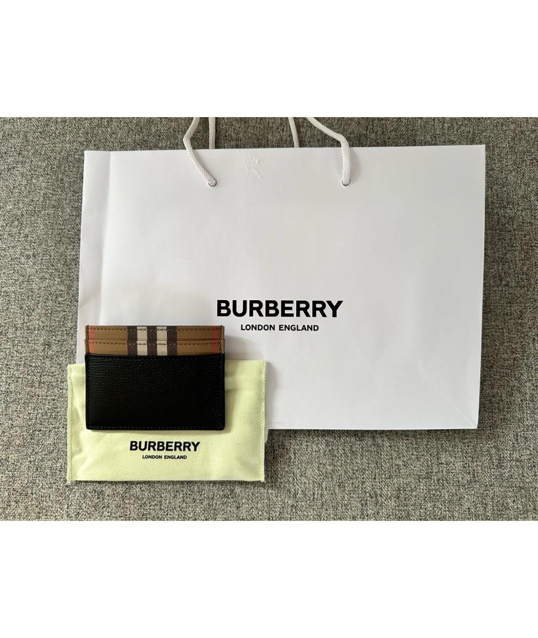 BURBERRY Черный кожаный кардхолдер, фото 2