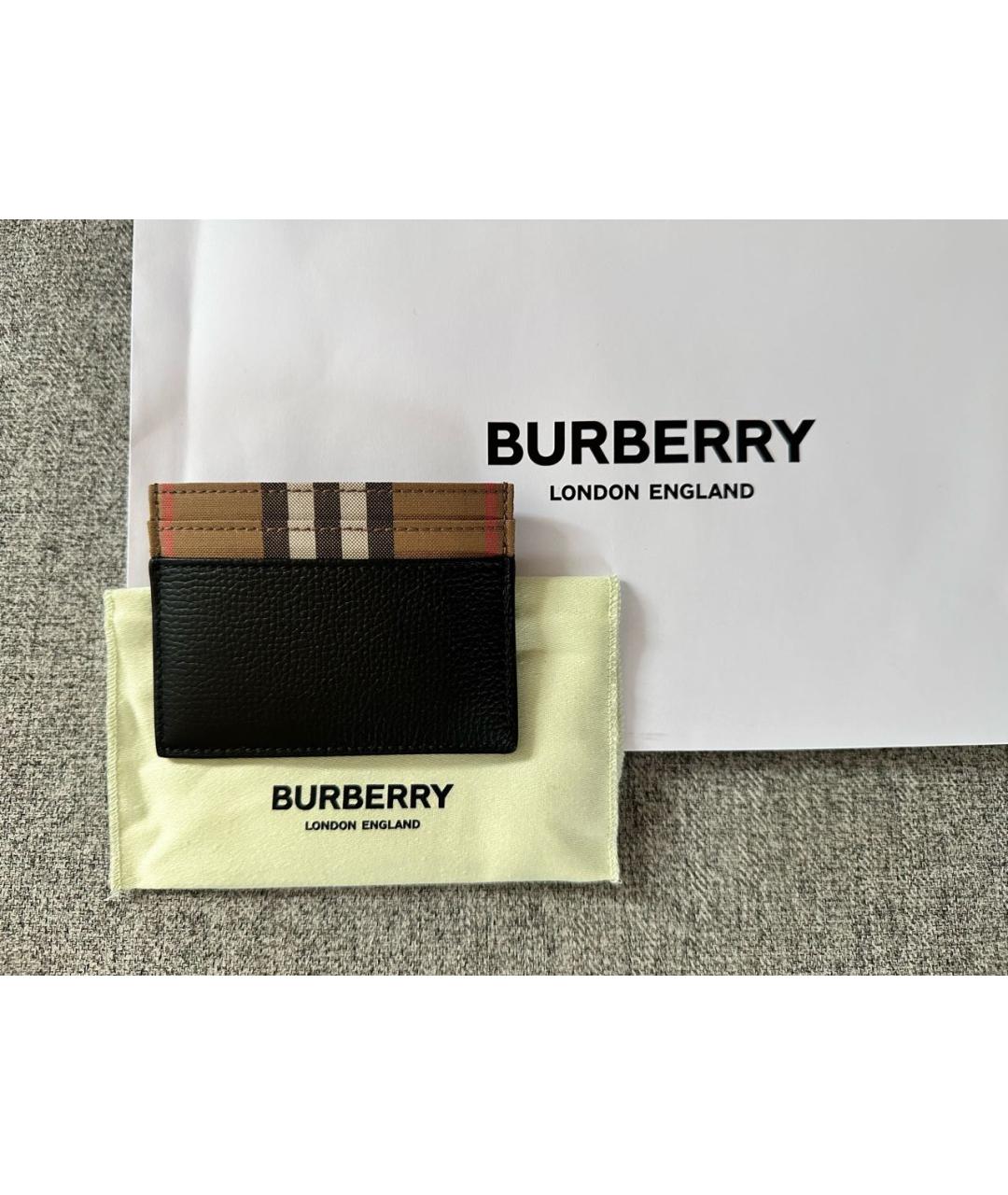 BURBERRY Черный кожаный кардхолдер, фото 5