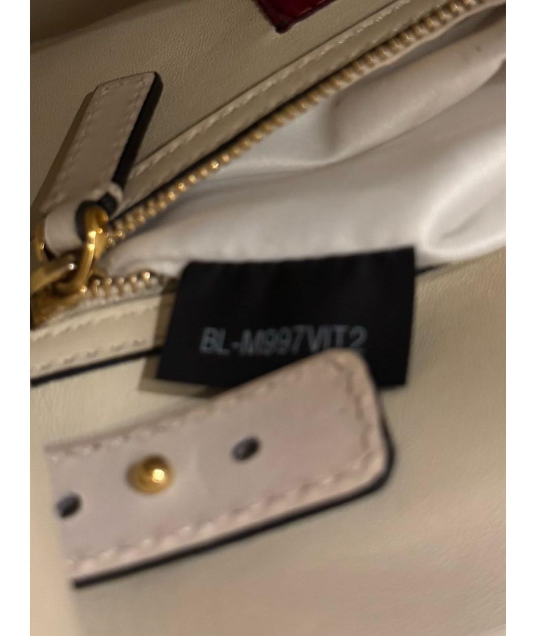 VALENTINO Белая кожаная сумка с короткими ручками, фото 4