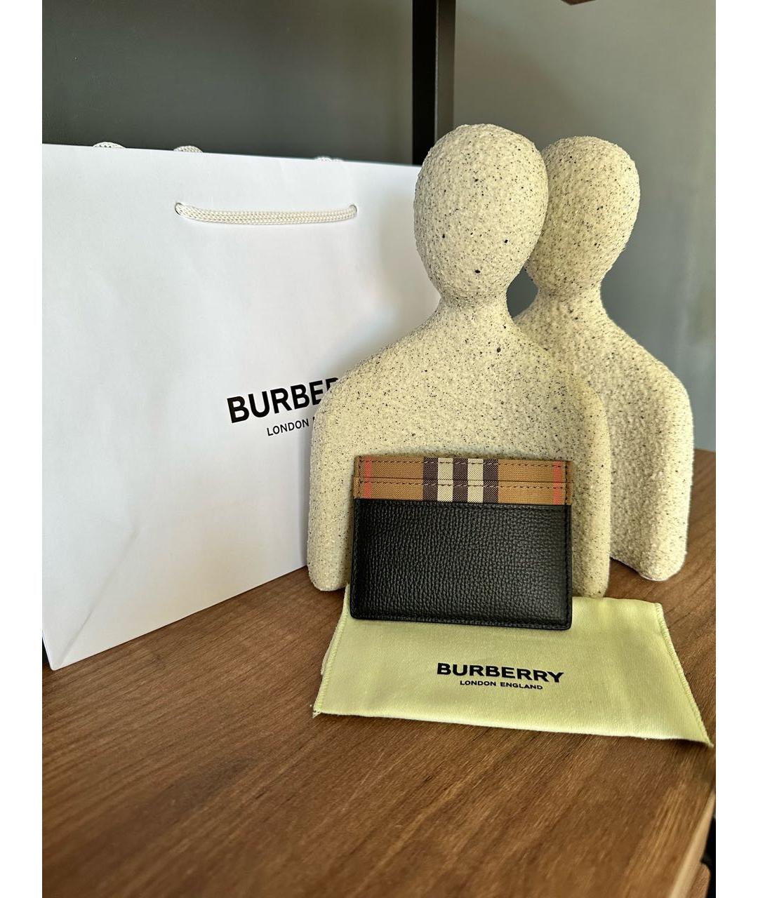 BURBERRY Черный кожаный кардхолдер, фото 2