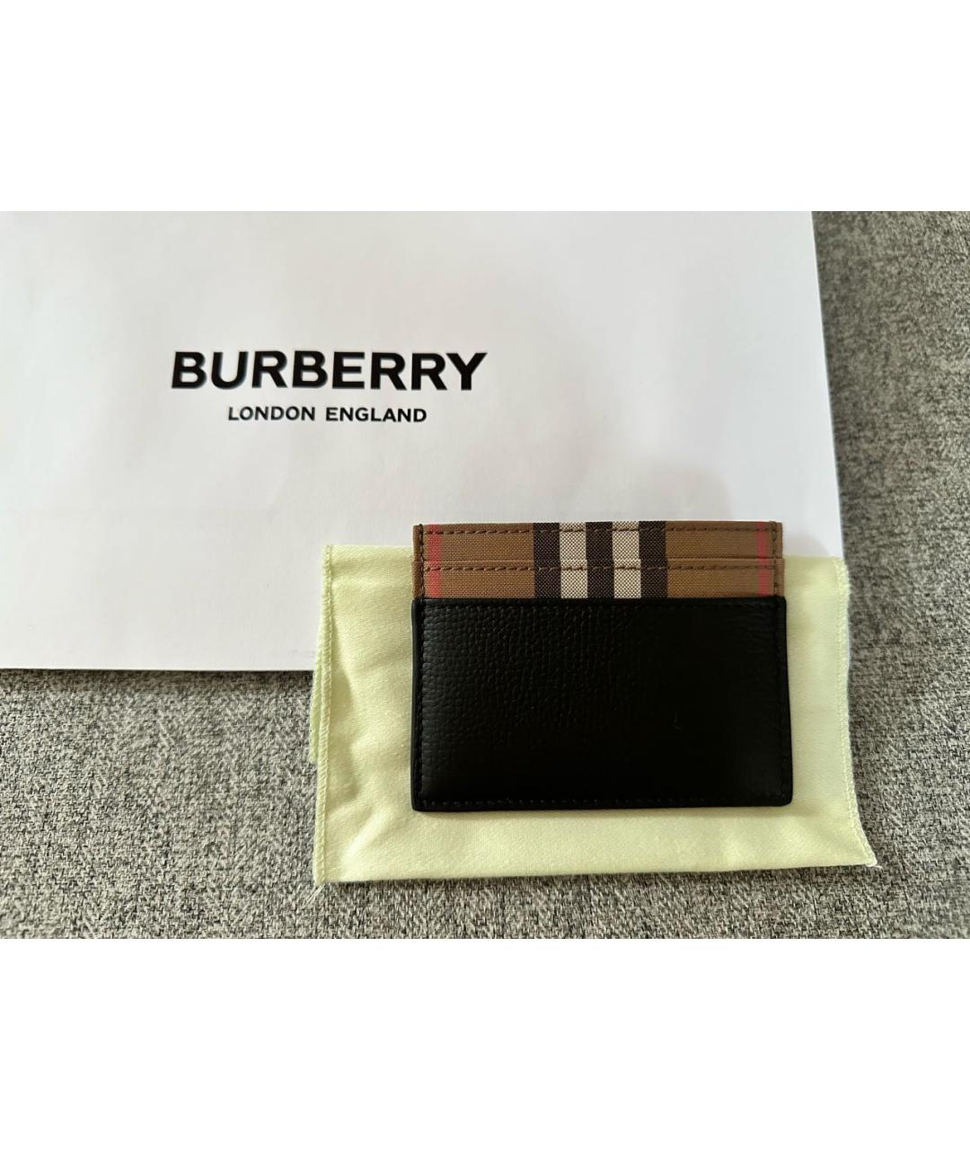 BURBERRY Черный кожаный кардхолдер, фото 4