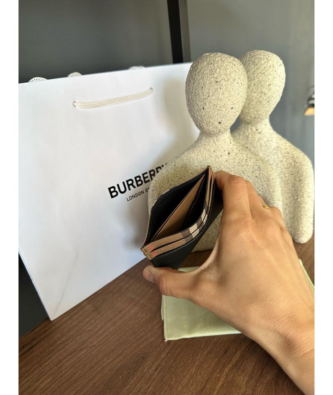 BURBERRY Черный кожаный кардхолдер, фото 3