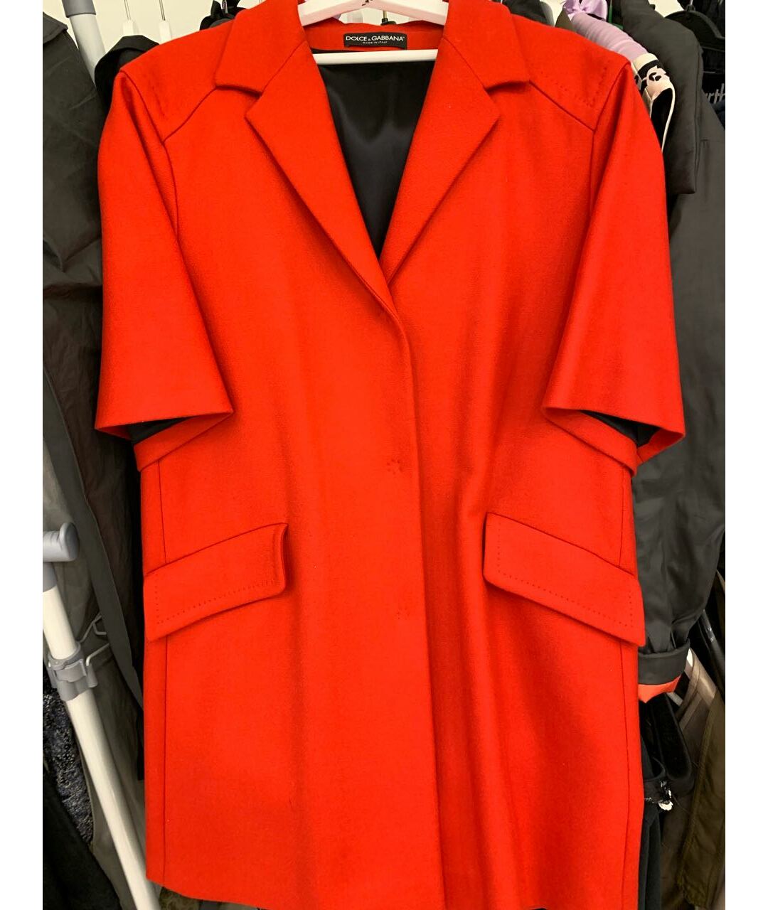 DOLCE&GABBANA Красное шерстяное пальто, фото 4