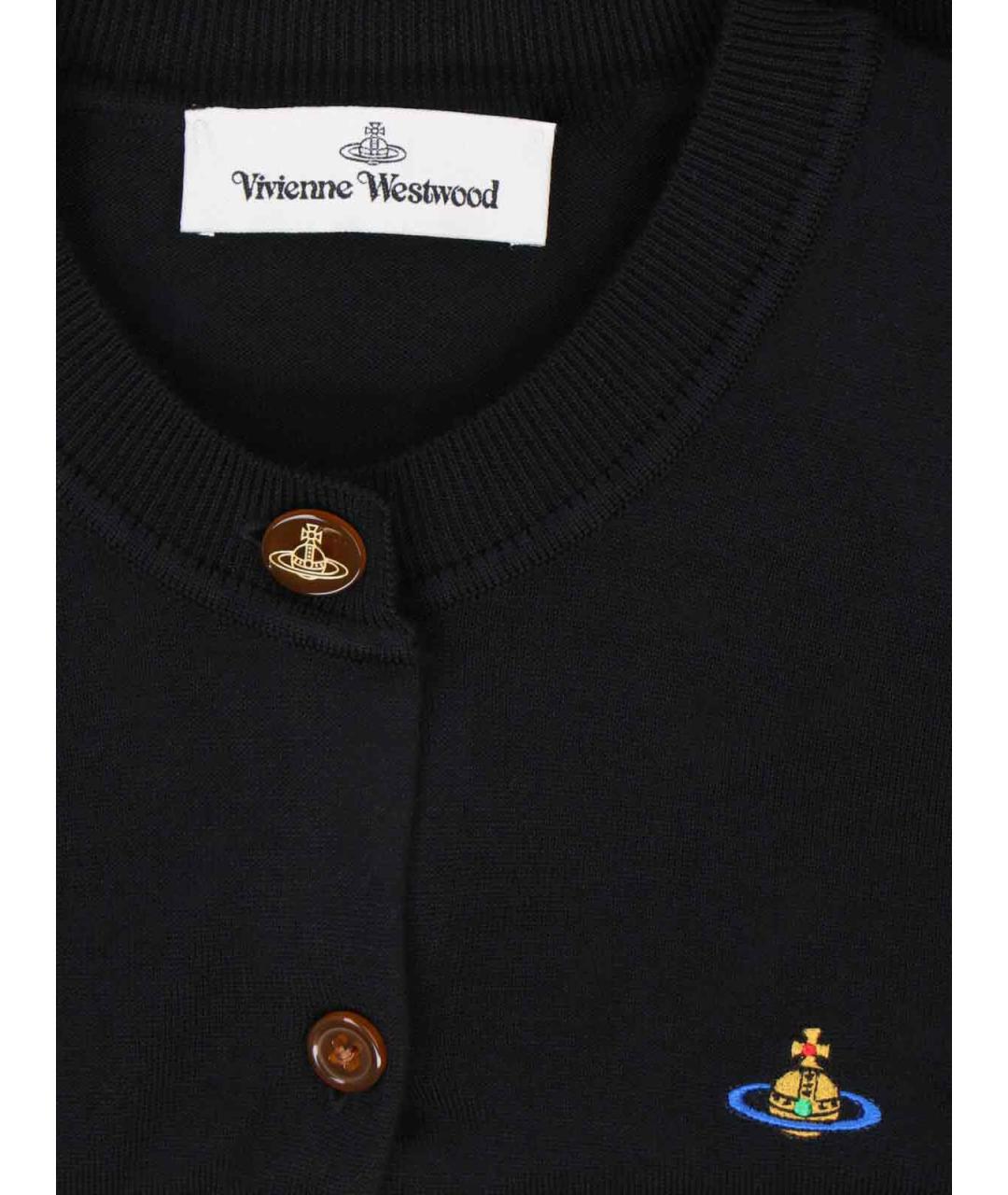VIVIENNE WESTWOOD Черный хлопковый кардиган, фото 3