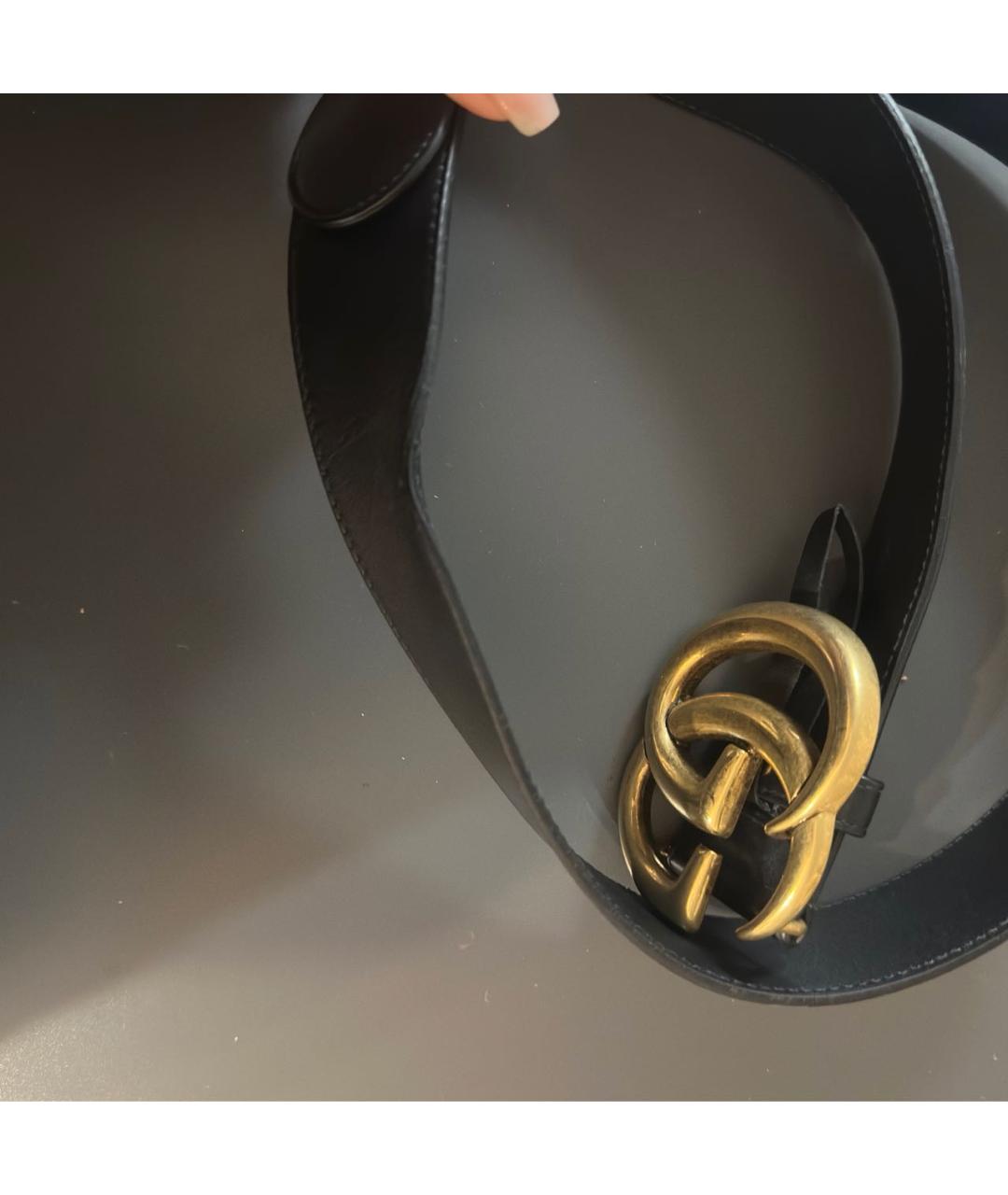 GUCCI Черный кожаный ремень, фото 3