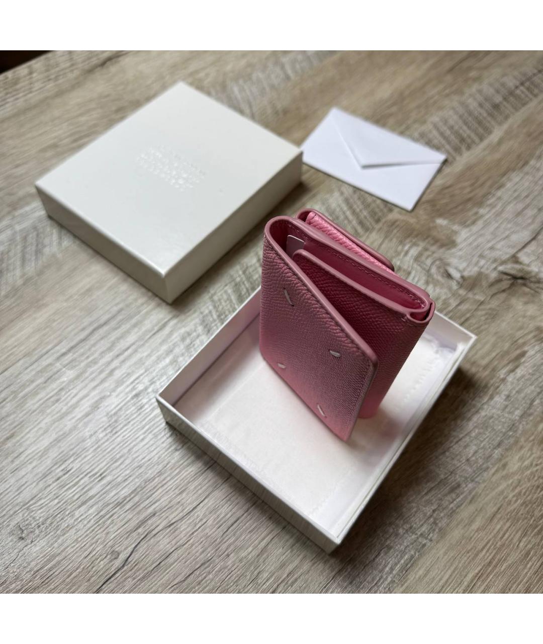 MAISON MARGIELA Розовый кожаный кошелек, фото 4