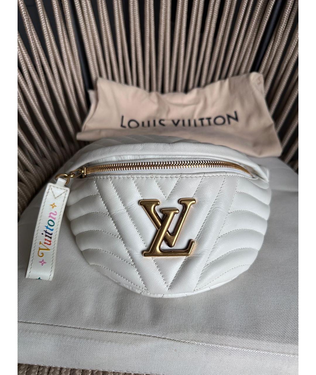 LOUIS VUITTON Белая кожаная поясная сумка, фото 9