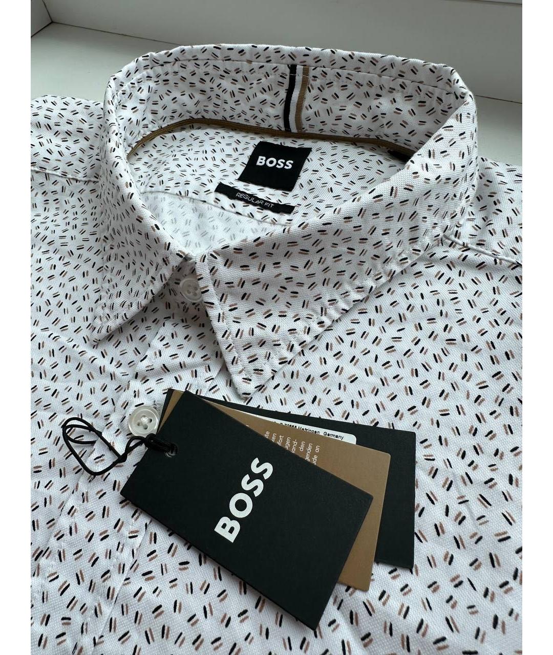 HUGO BOSS Белая хлопковая кэжуал рубашка, фото 7