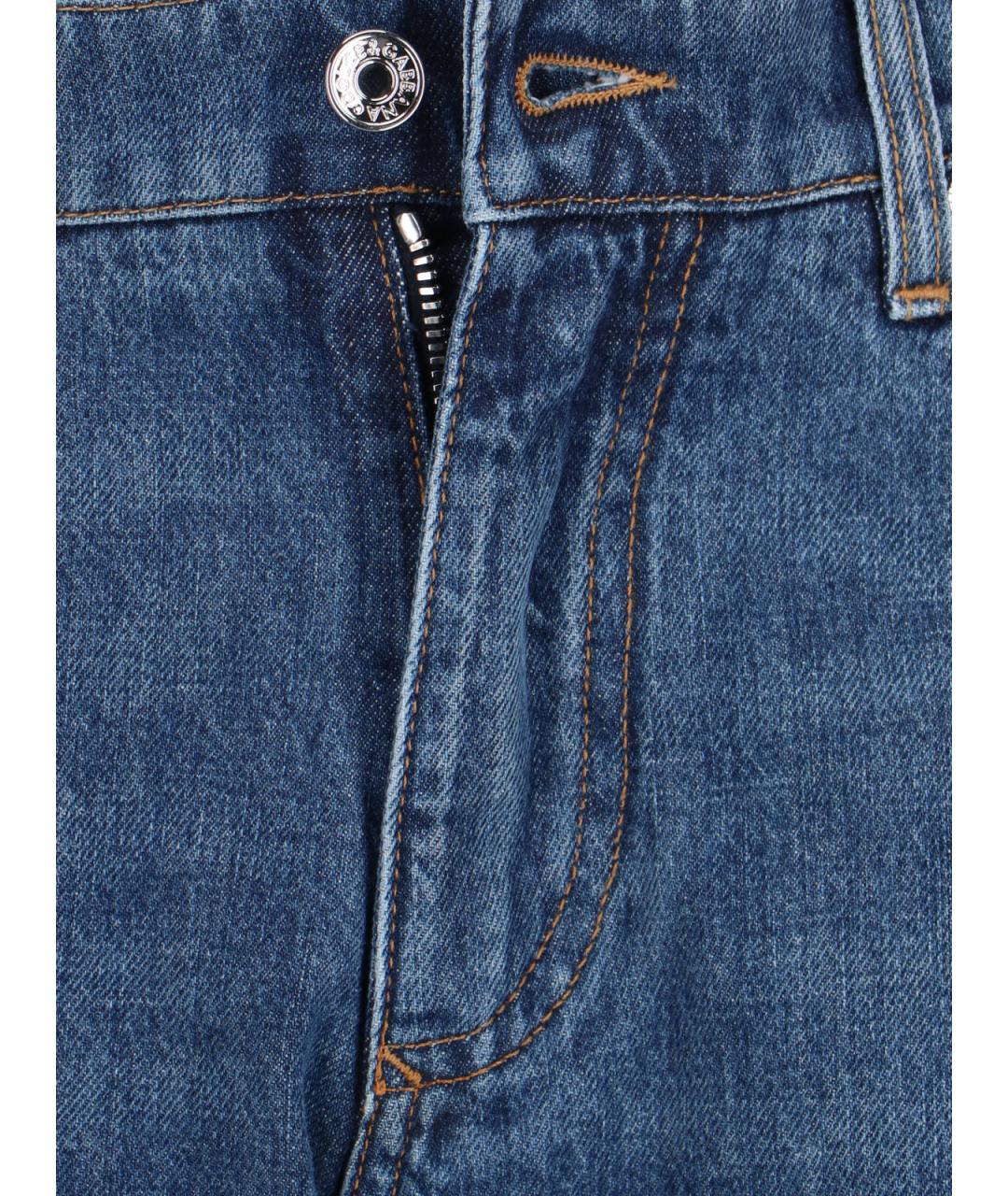 DOLCE&GABBANA Синие хлопковые прямые джинсы, фото 5