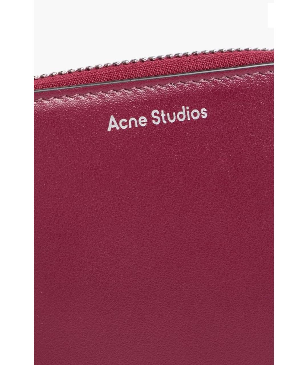 ACNE STUDIOS Бордовый кожаный кошелек, фото 2