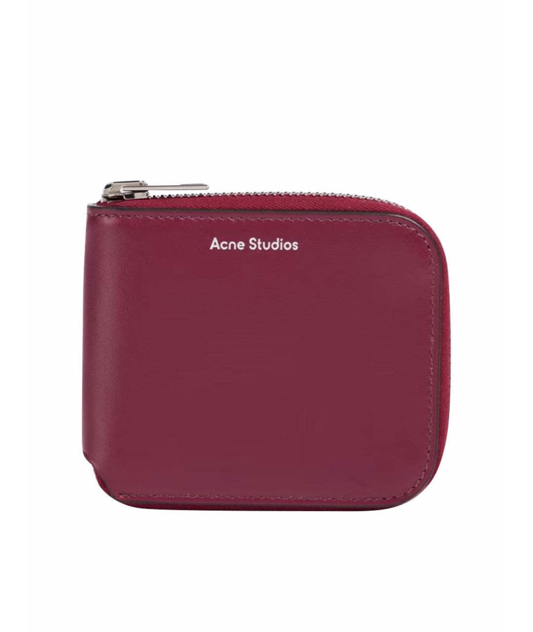 ACNE STUDIOS Бордовый кожаный кошелек, фото 1