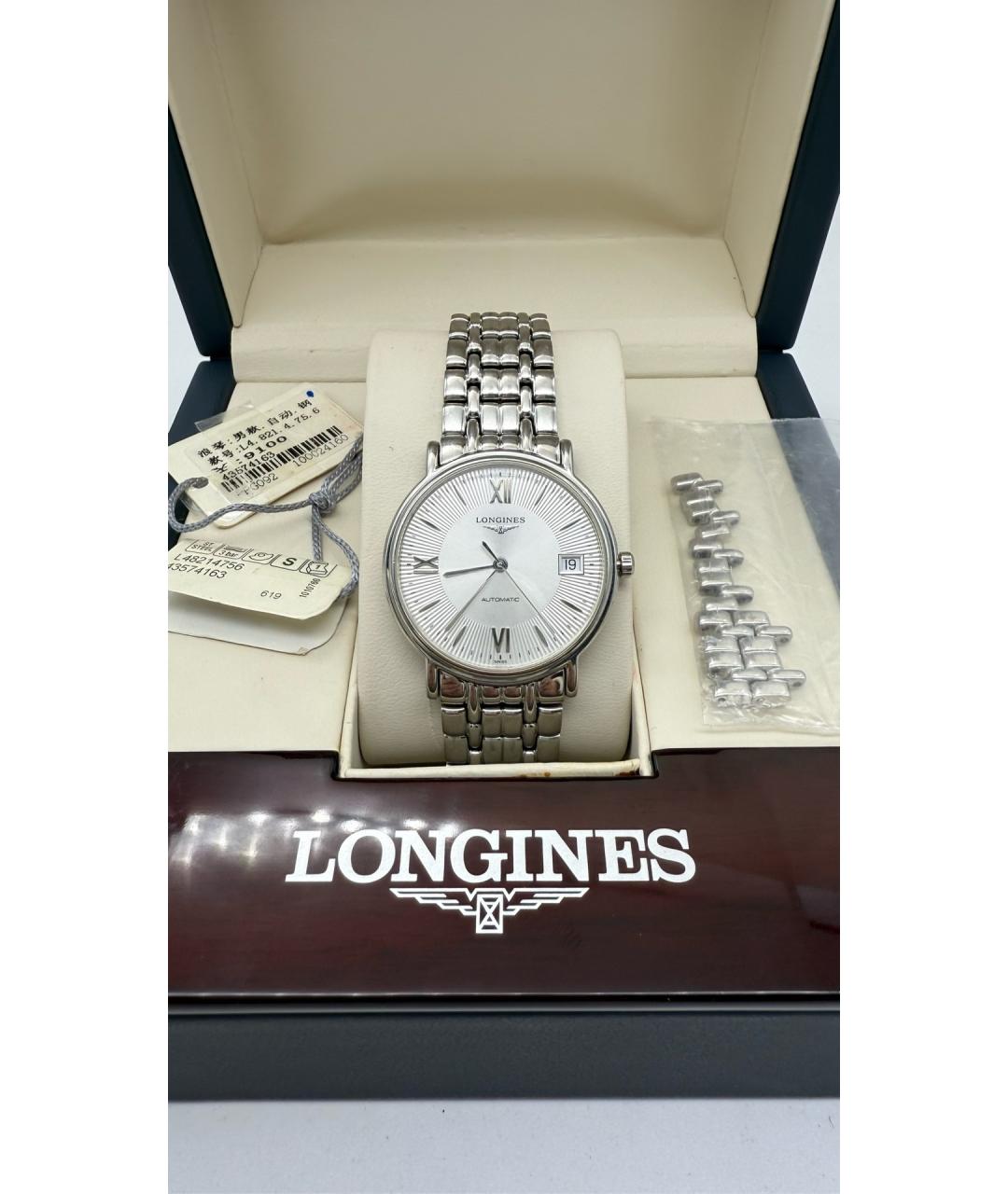 LONGINES Белые металлические часы, фото 7