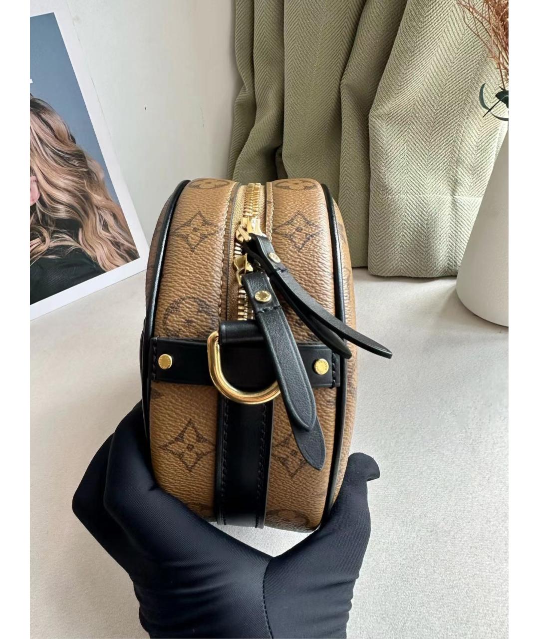 LOUIS VUITTON Коричневая кожаная сумка через плечо, фото 3