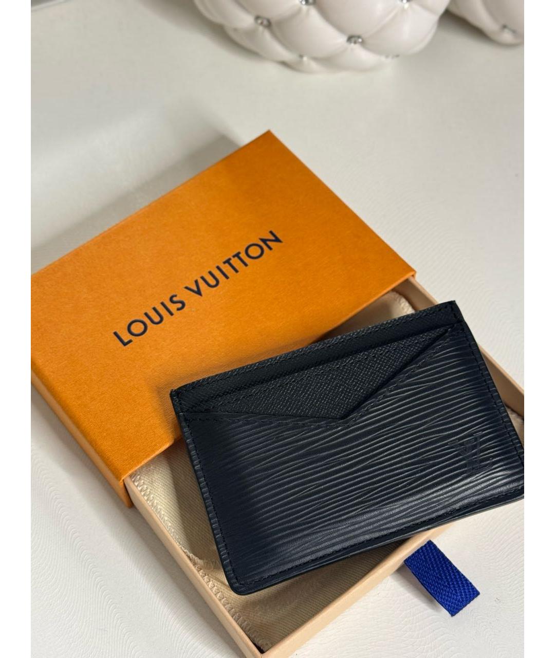 LOUIS VUITTON Черная кожаная визитница, фото 6