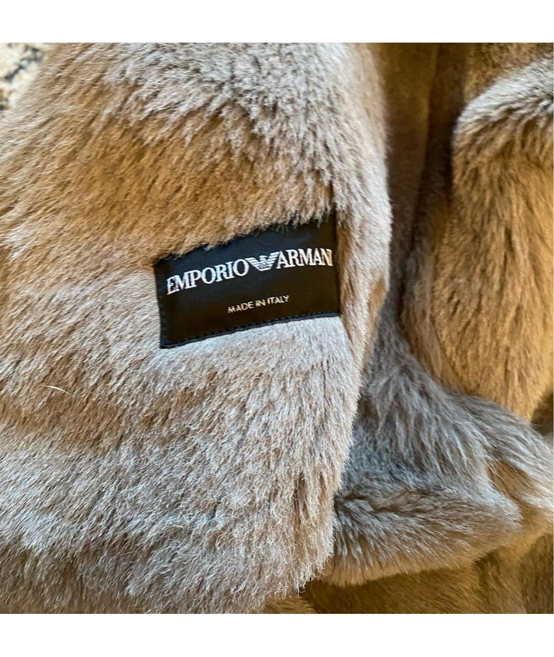 EMPORIO ARMANI Хаки замшевая дубленка, фото 6