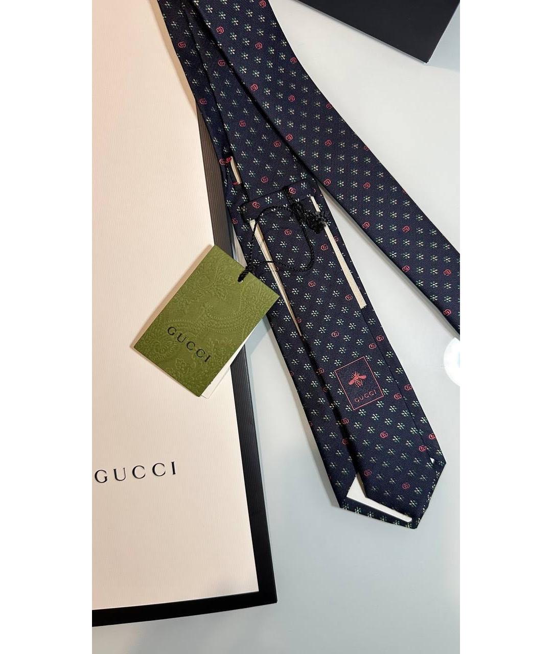 GUCCI Синий шелковый галстук, фото 2