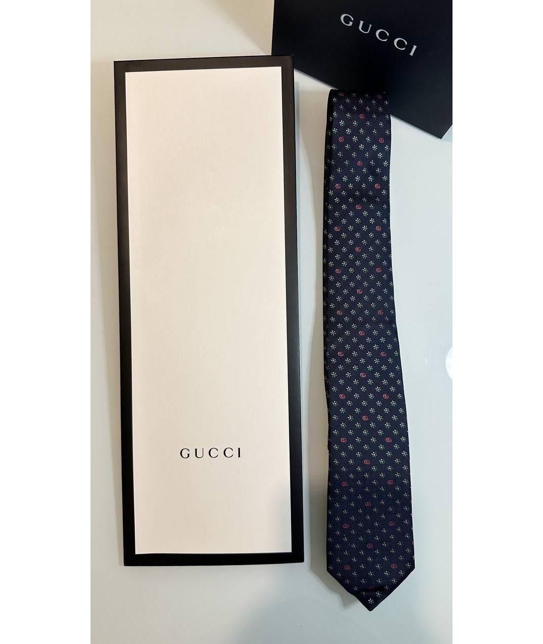 GUCCI Синий шелковый галстук, фото 5