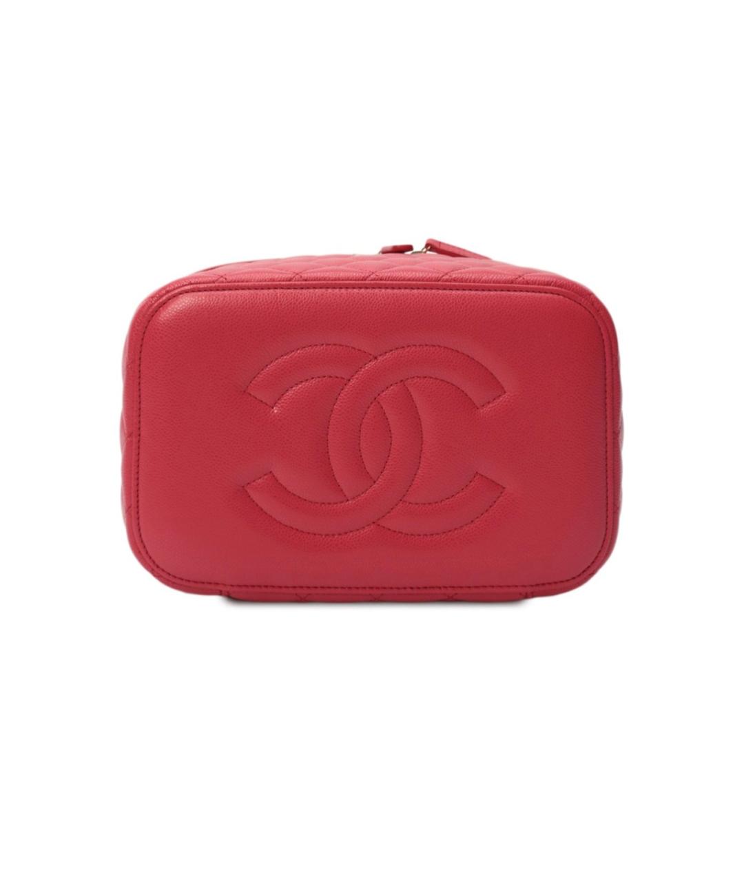 CHANEL Красная кожаная косметичка, фото 4