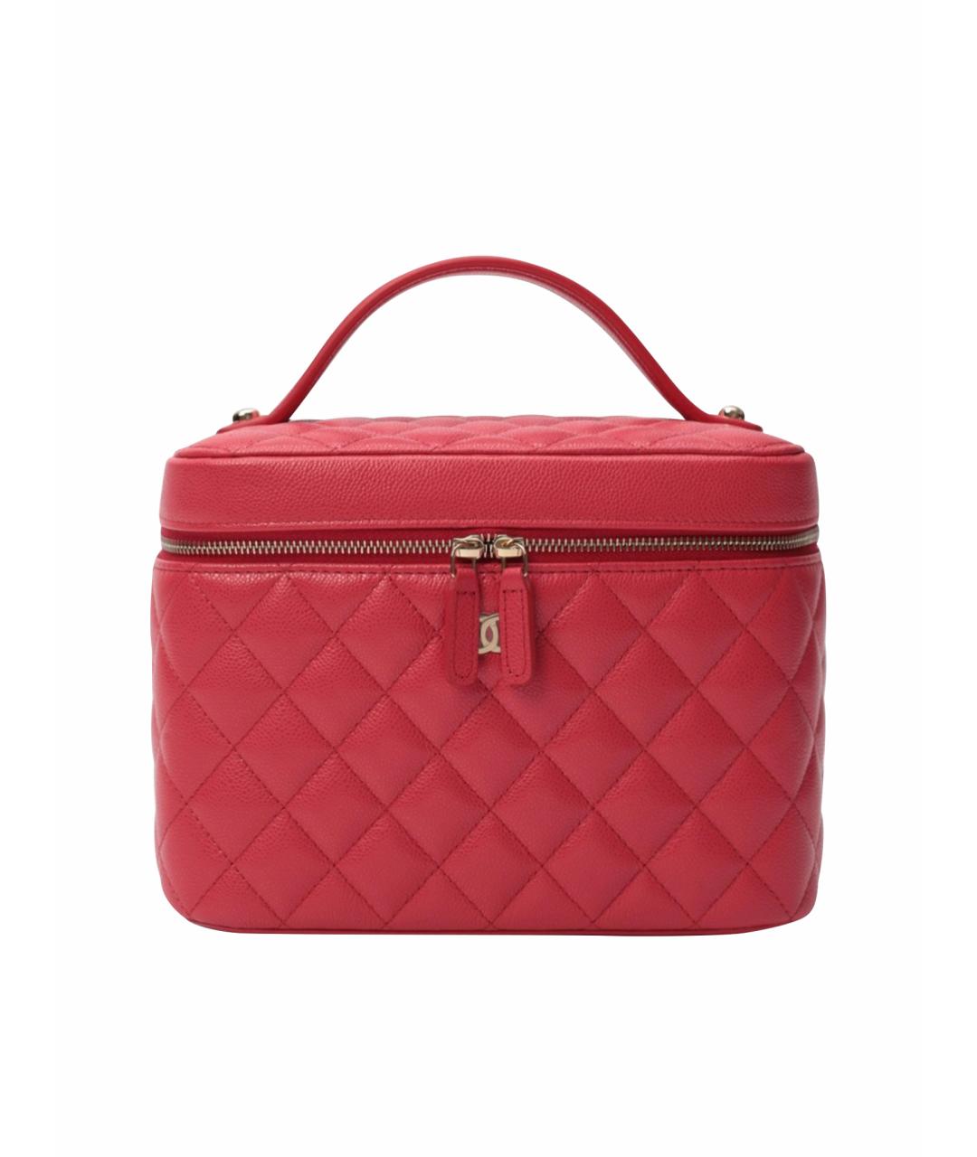 CHANEL Красная кожаная косметичка, фото 1