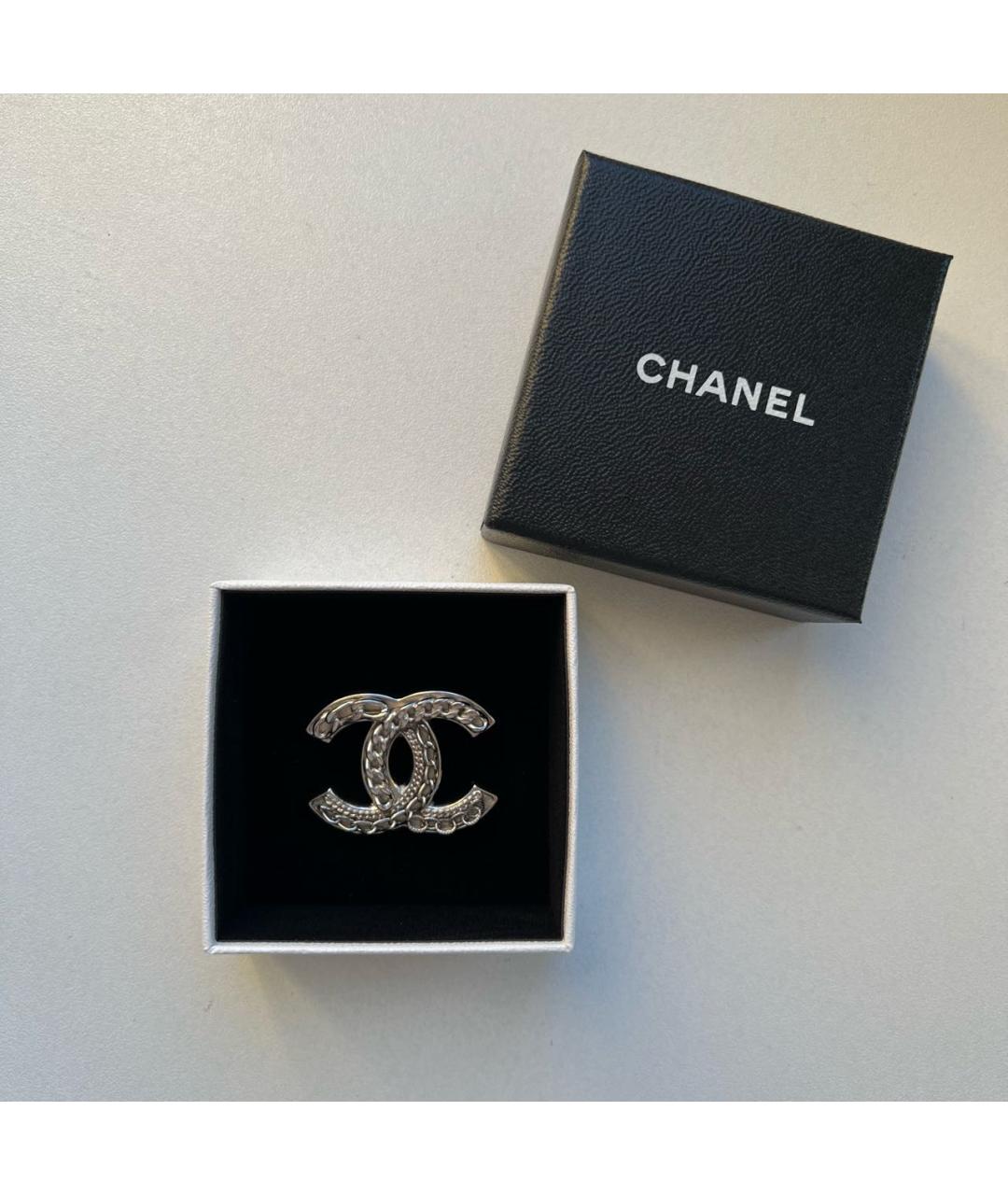 CHANEL Серебряная металлическая булавка / брошь, фото 2