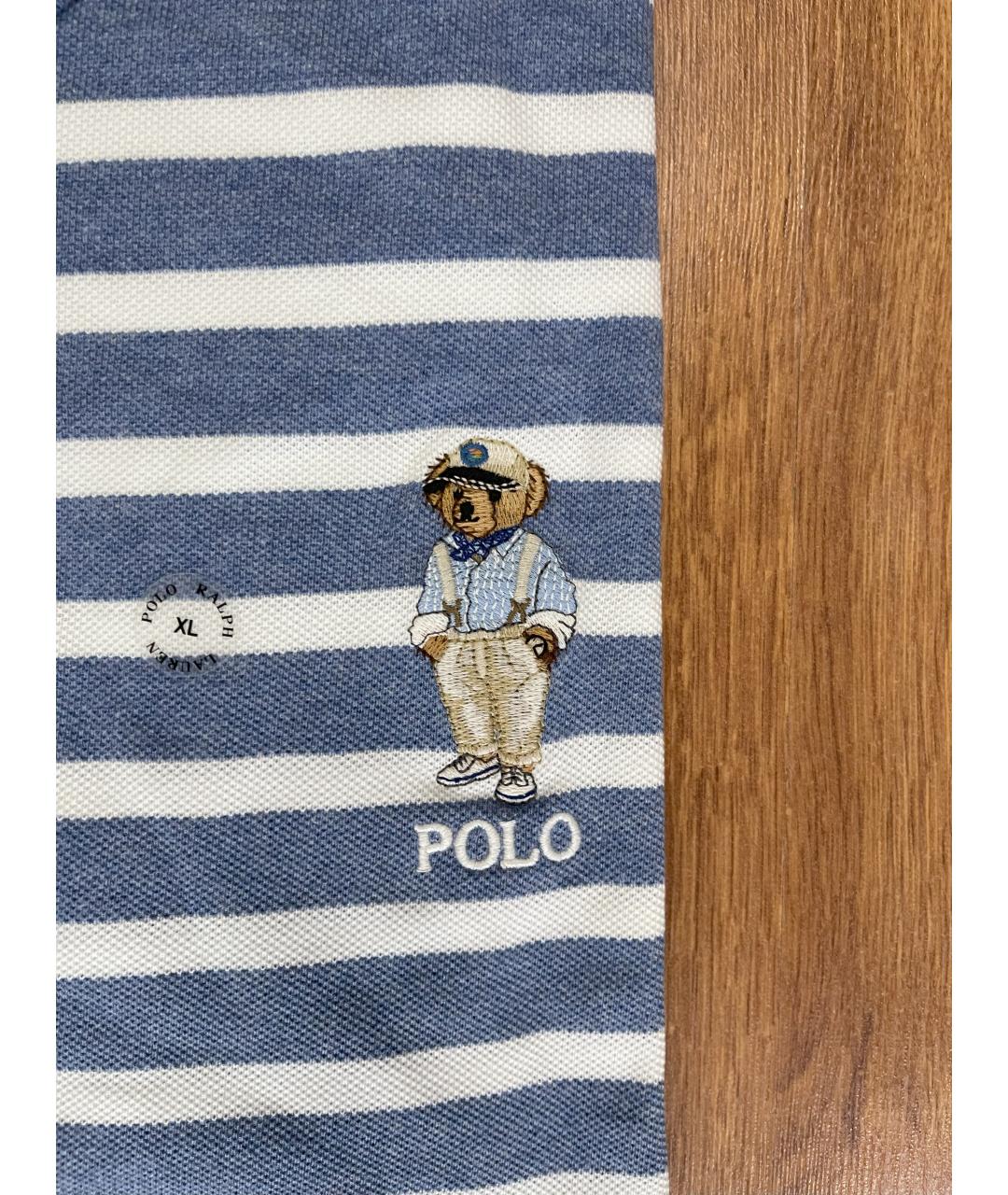 POLO RALPH LAUREN Голубое хлопковое поло с коротким рукавом, фото 4