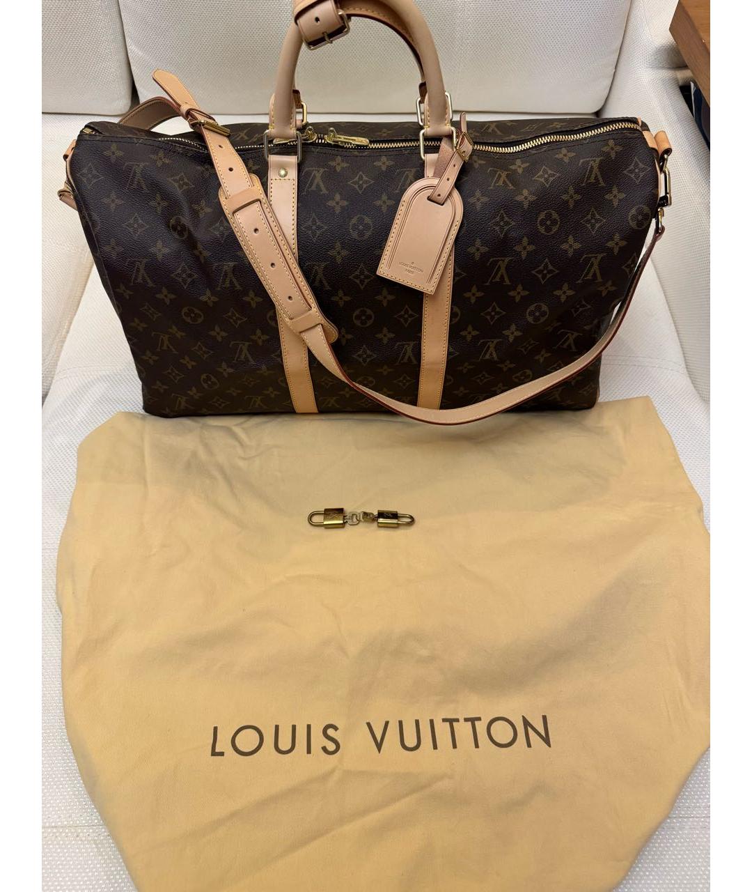 LOUIS VUITTON Коричневая дорожная/спортивная сумка, фото 9