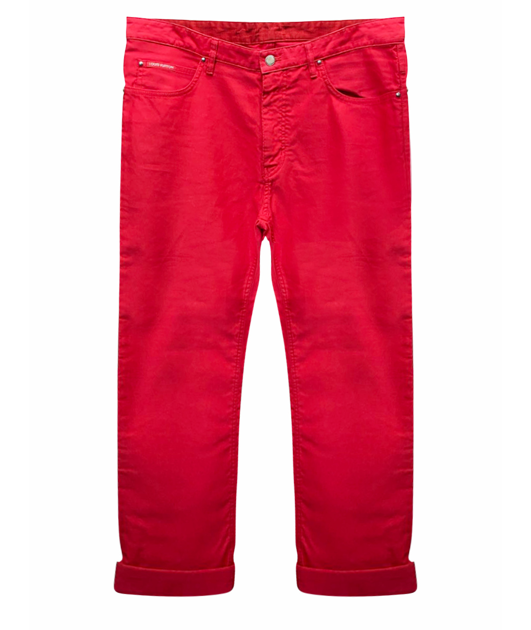 LOUIS VUITTON PRE-OWNED Красные хлопковые прямые джинсы, фото 1