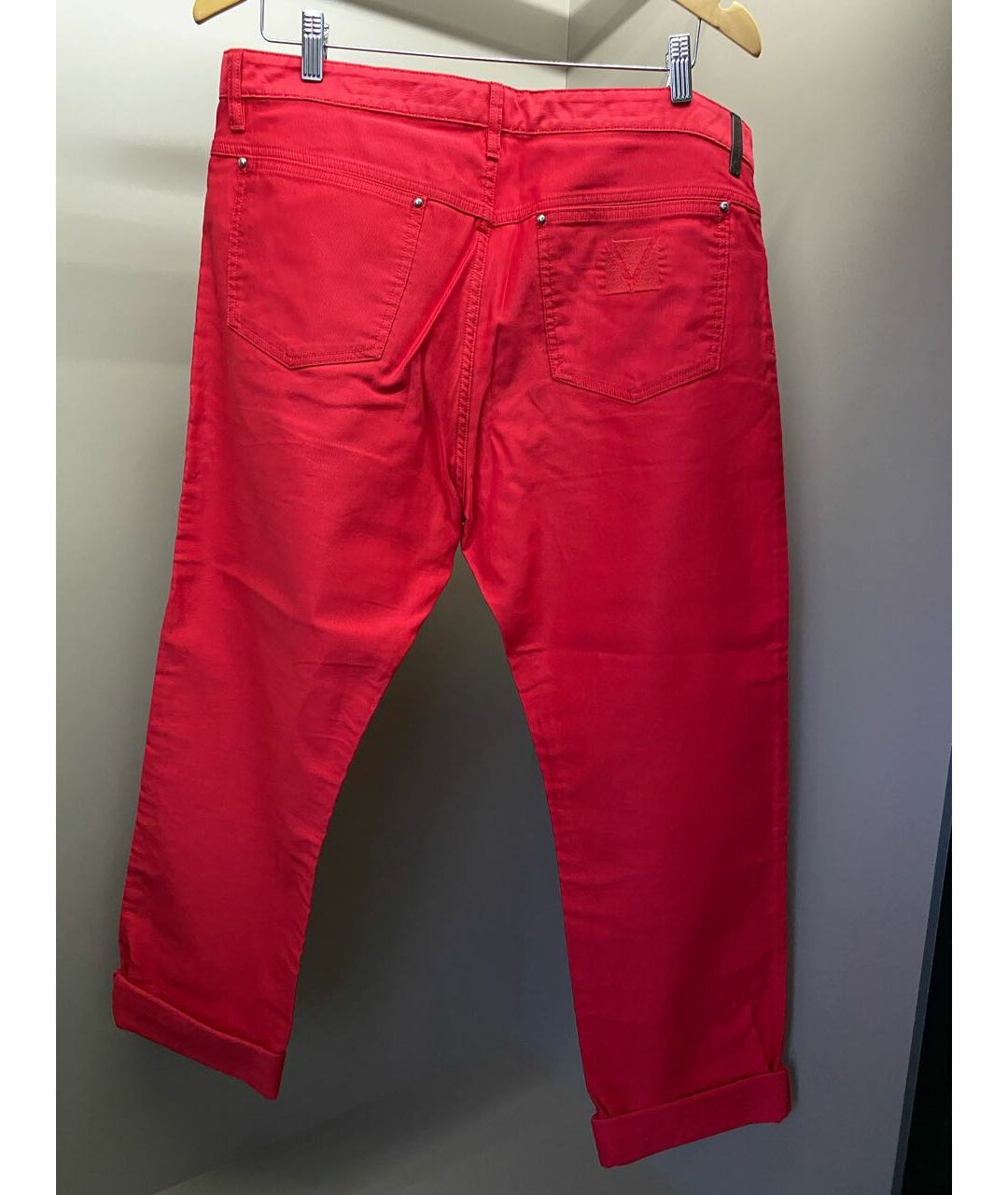 LOUIS VUITTON PRE-OWNED Красные хлопковые прямые джинсы, фото 2