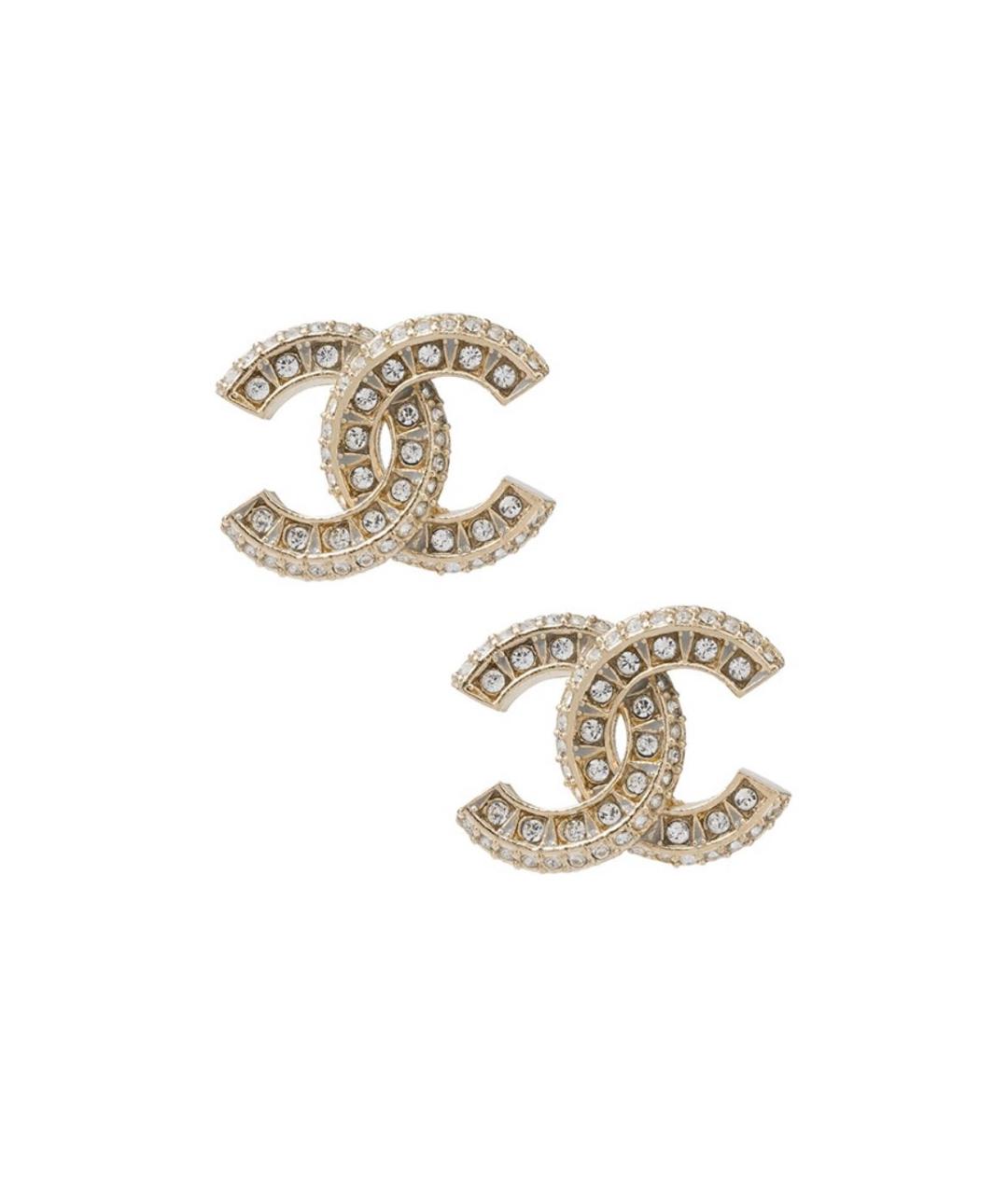 CHANEL Золотые металлические серьги, фото 1
