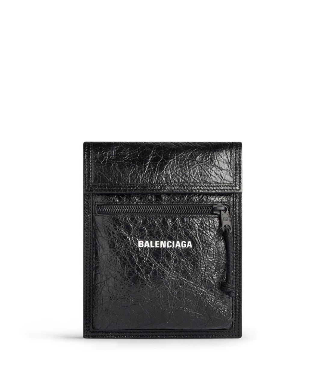 BALENCIAGA Черная кожаная сумка на плечо, фото 1