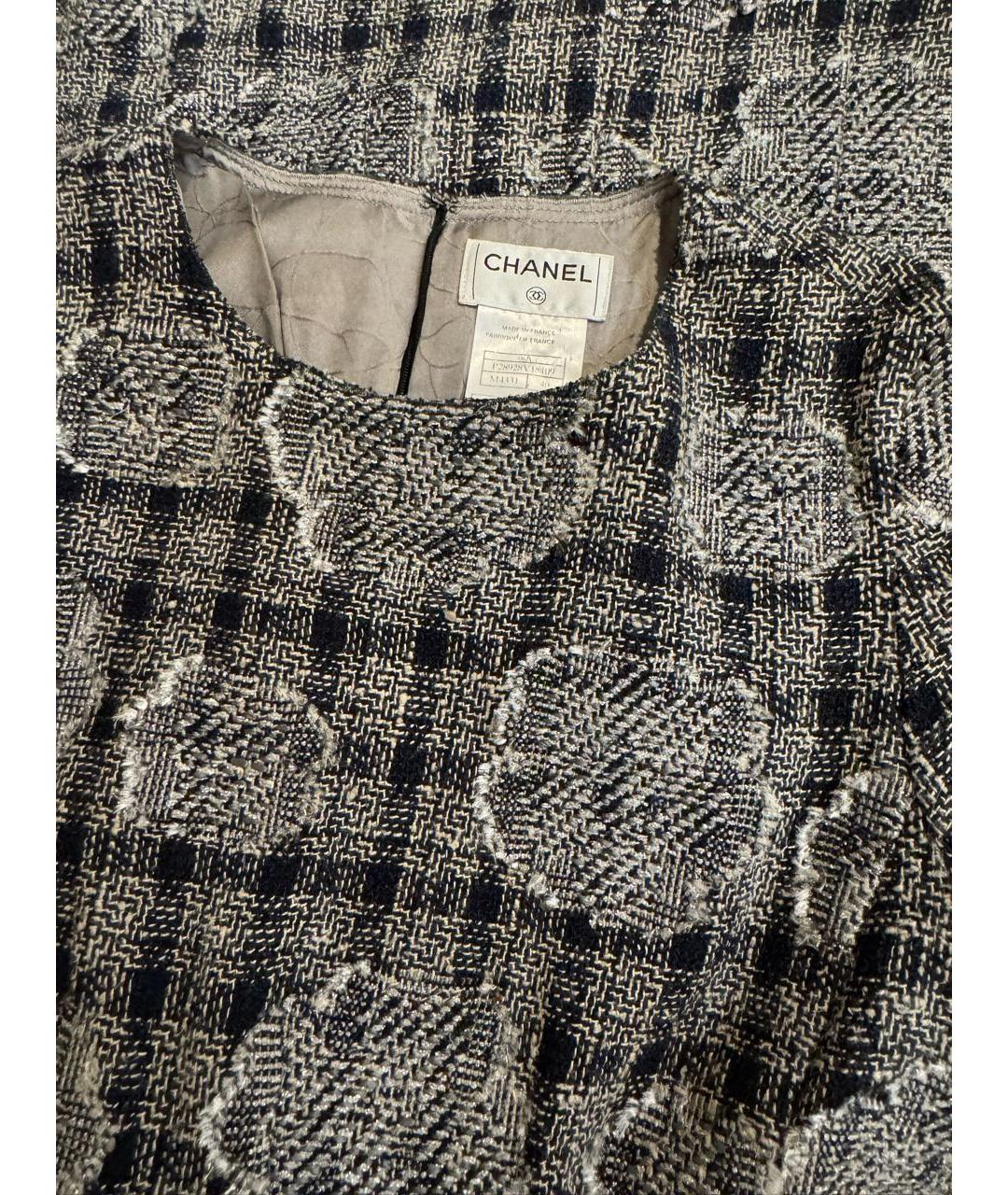 CHANEL Серое хлопковое повседневное платье, фото 4