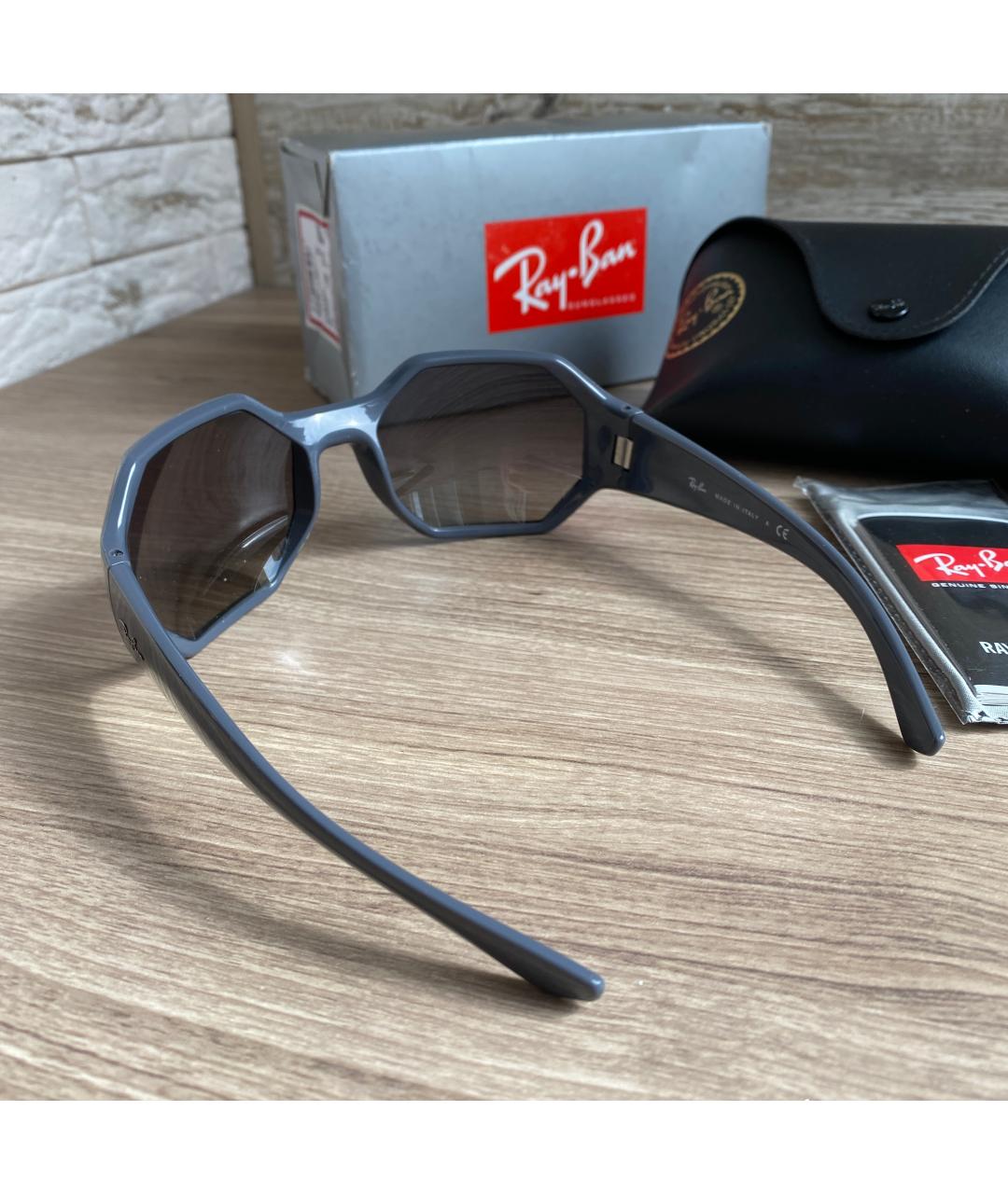 RAY BAN Серые пластиковые солнцезащитные очки, фото 6