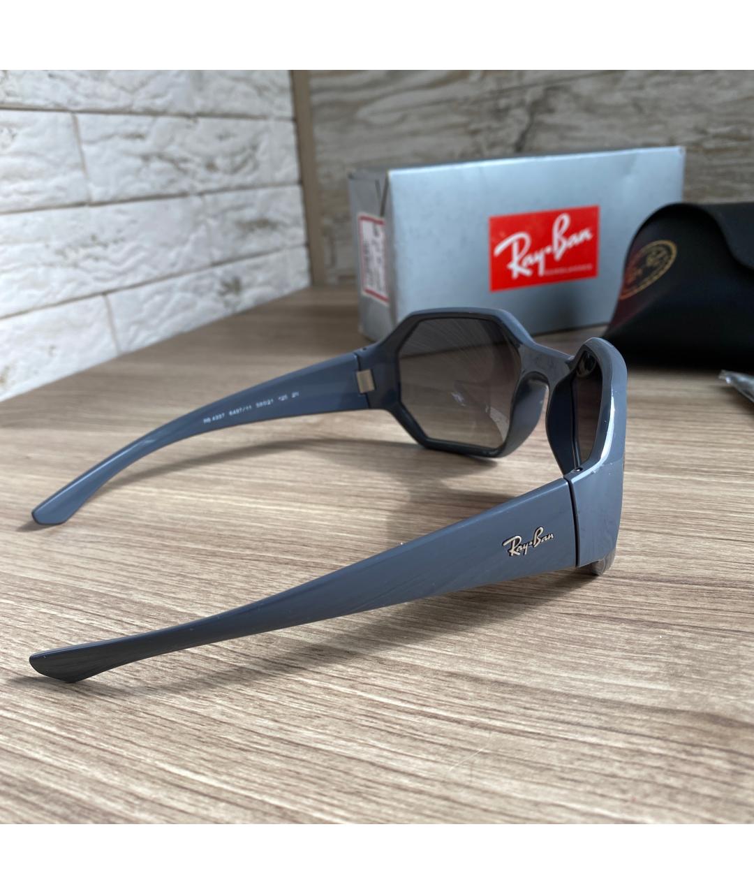 RAY BAN Серые пластиковые солнцезащитные очки, фото 5