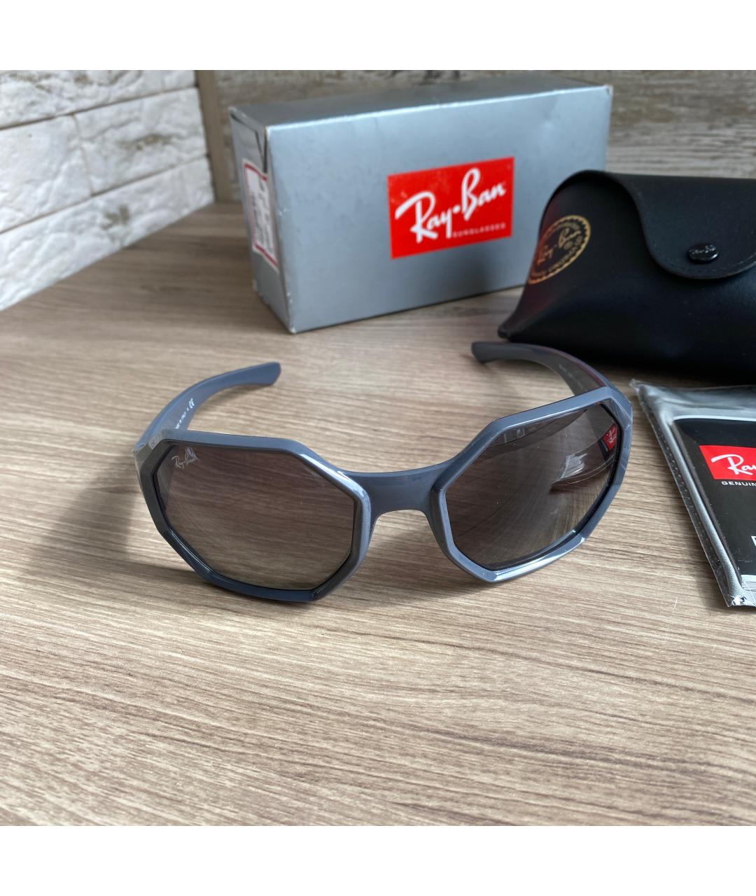 RAY BAN Серые пластиковые солнцезащитные очки, фото 10