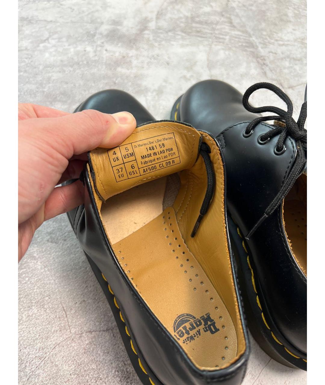 DR. MARTENS Черные кожаные ботинки, фото 6