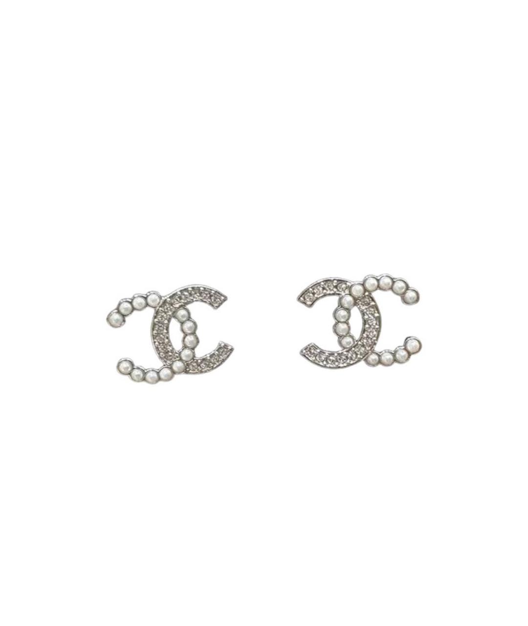 CHANEL Серебряные металлические серьги, фото 1