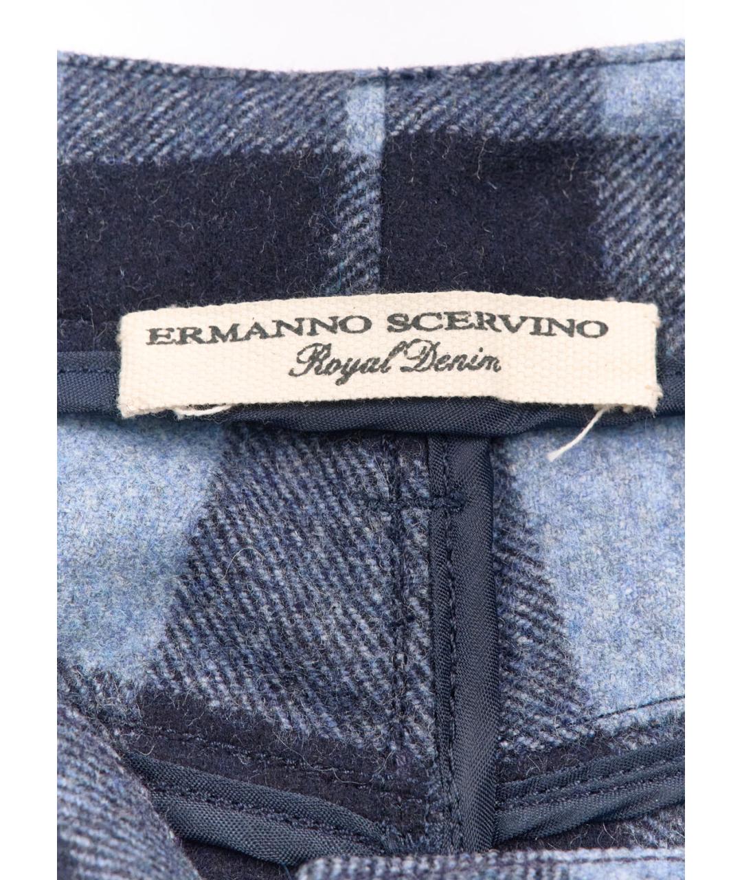 ERMANNO SCERVINO Темно-синие шерстяные шорты, фото 3