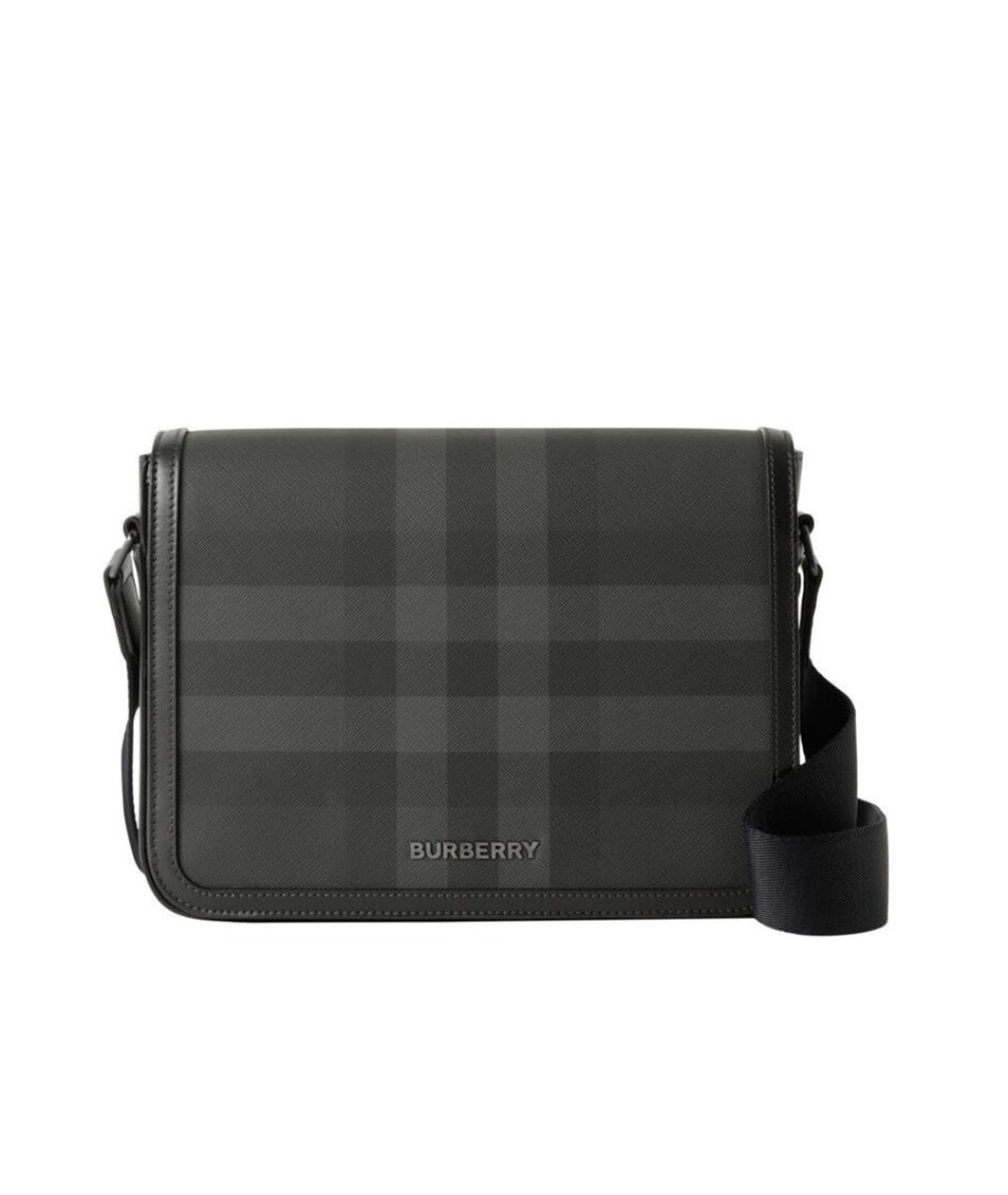 BURBERRY Черная кожаная сумка на плечо, фото 1