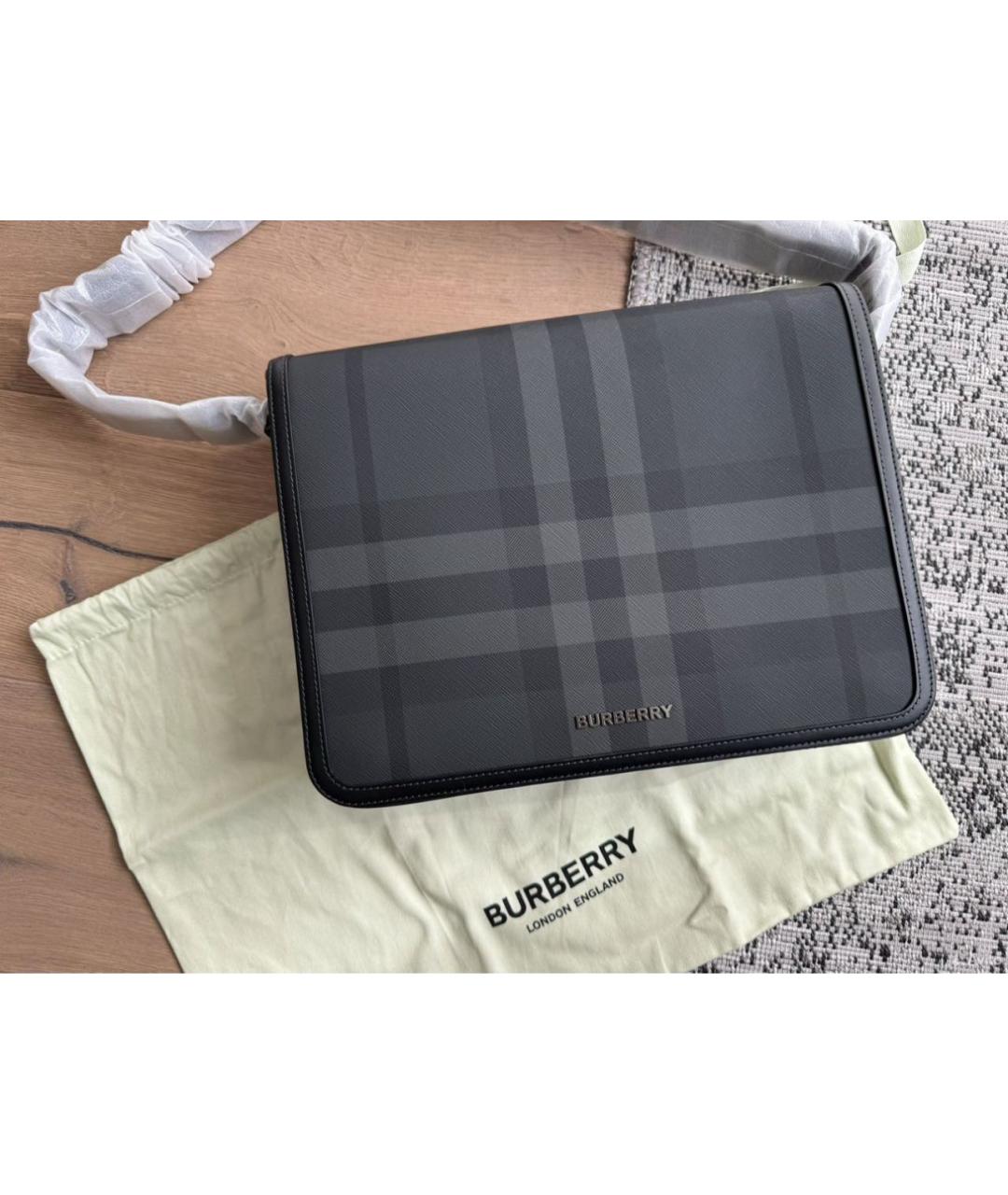 BURBERRY Черная кожаная сумка на плечо, фото 2