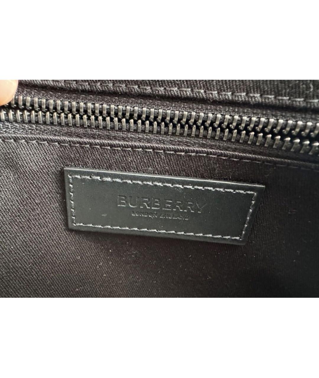 BURBERRY Черная кожаная сумка на плечо, фото 5