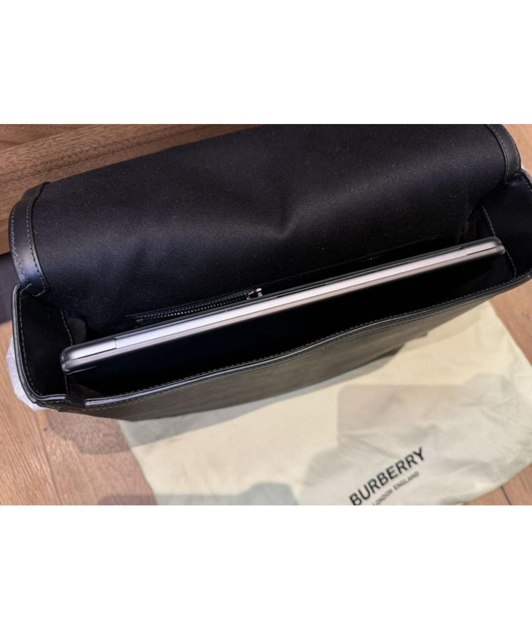BURBERRY Черная кожаная сумка на плечо, фото 4