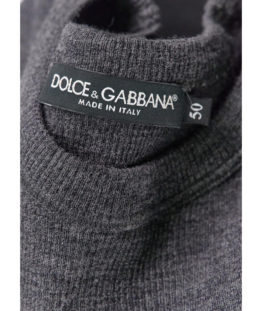 DOLCE&GABBANA Серый шерстяной джемпер / свитер, фото 3