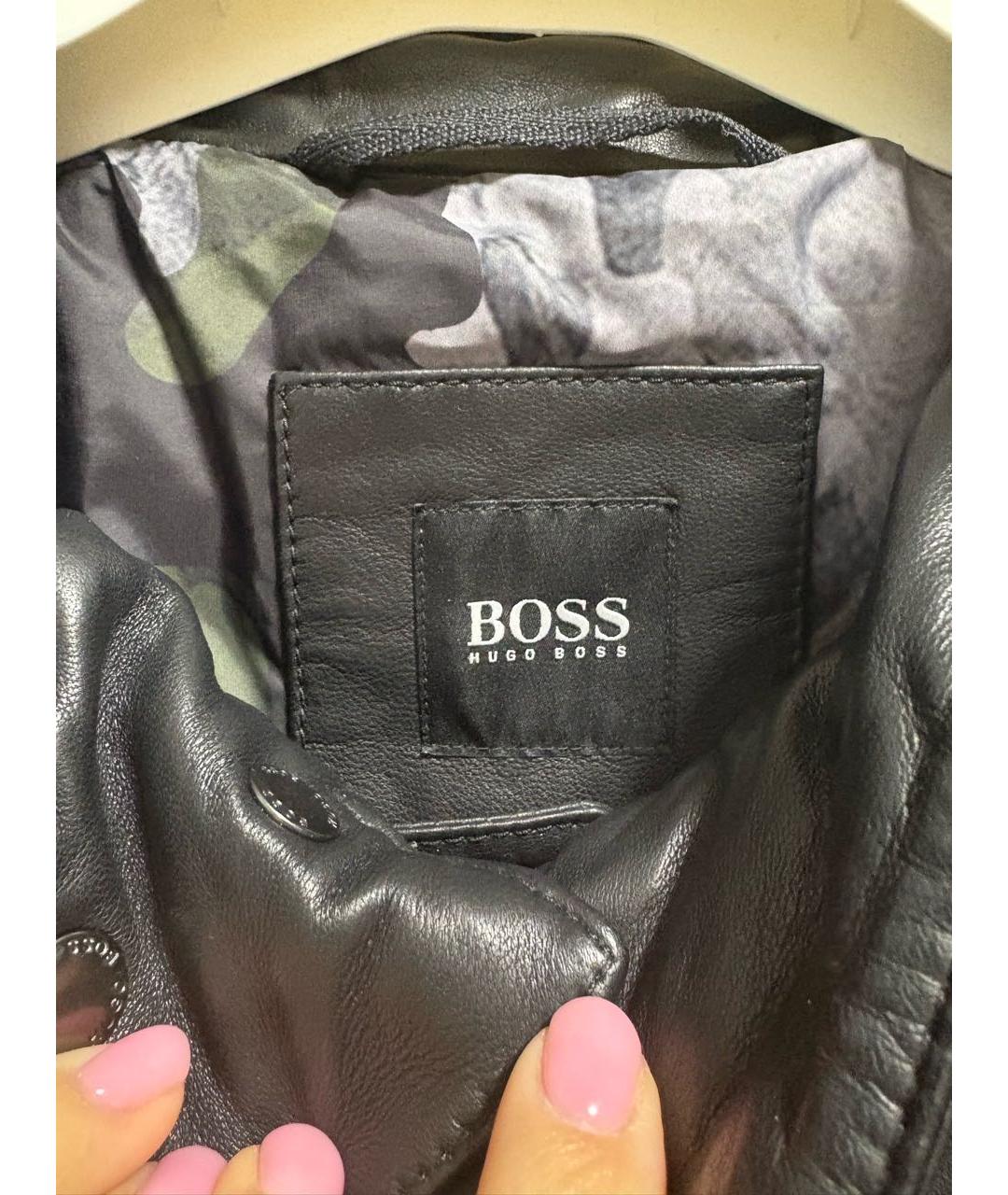 HUGO BOSS Черная кожаная куртка, фото 3