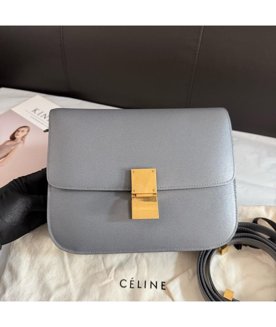CELINE Серая кожаная сумка через плечо, фото 9