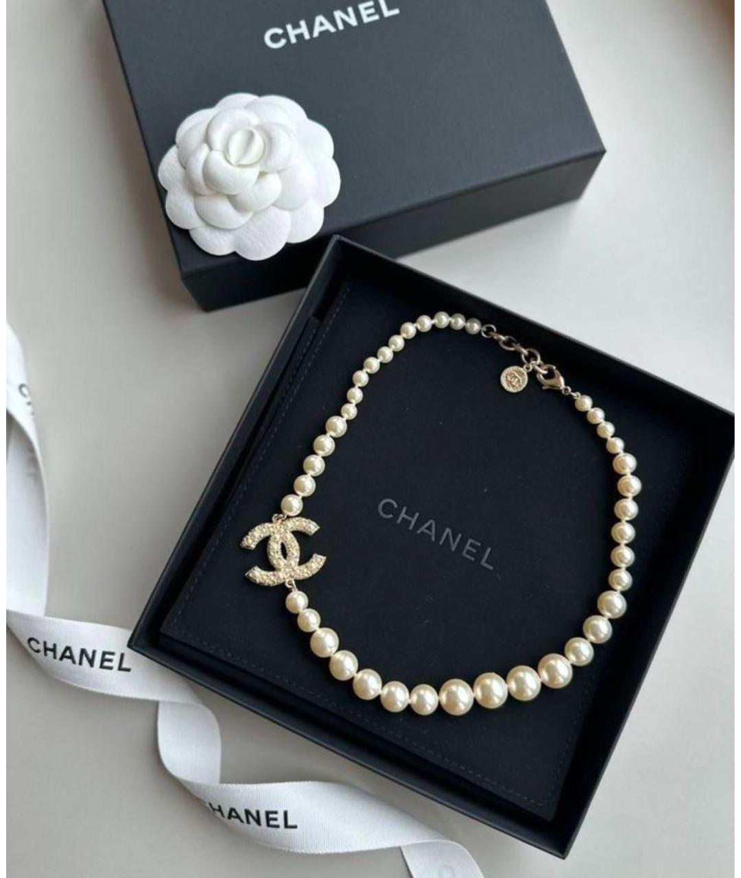 CHANEL Бежевое жемчужное колье, фото 4