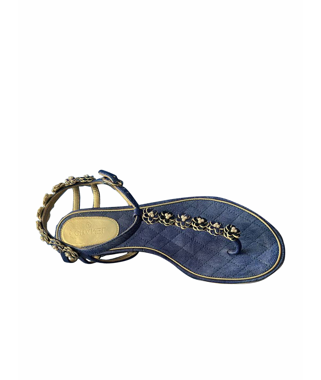 CHANEL PRE-OWNED Синие кожаные сандалии, фото 1