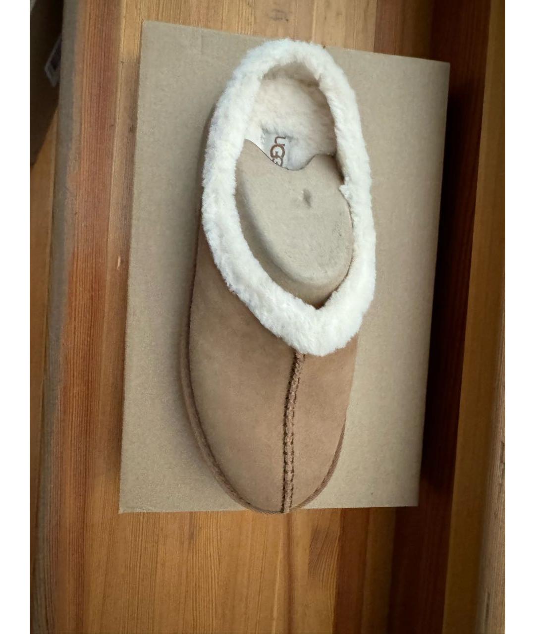 UGG AUSTRALIA Бежевые нубуковые сабо, фото 2