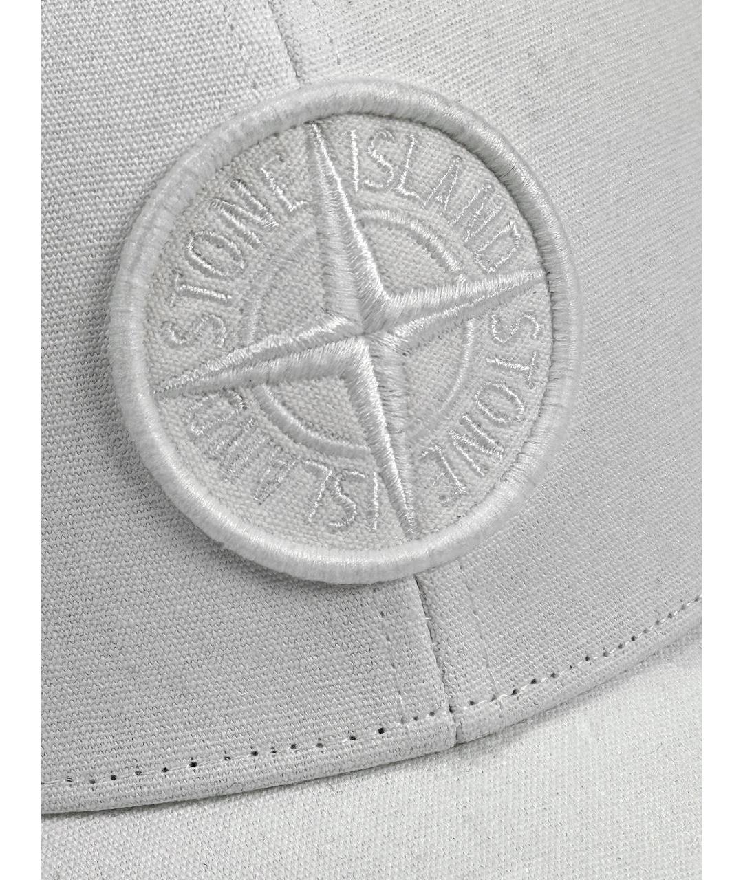 STONE ISLAND Белая хлопковая кепка/бейсболка, фото 5