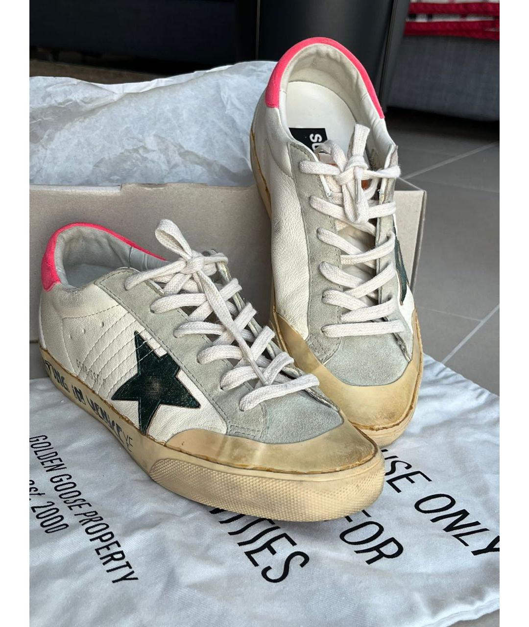 GOLDEN GOOSE DELUXE BRAND Белые кожаные кроссовки, фото 2